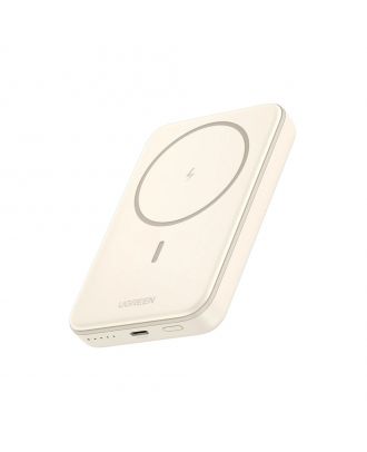 UGREEN 10000mAh Mini Magnetic Wireless  20W Power Bank With Hoder Beige