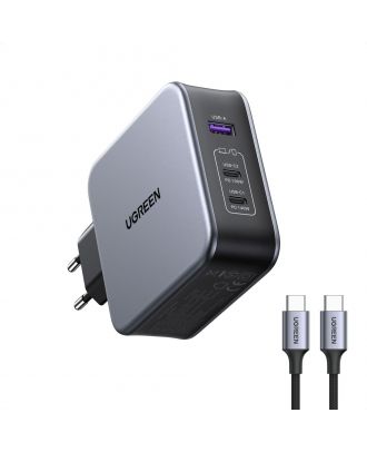 USB-A+2*USB-C 140W GaN Tech Fast  Charger with C to C Cable 1.5M