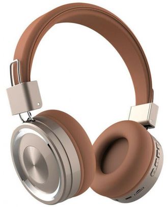 SODO SD-1002 Use Bluetooth 5 Dual Mode Wired Wireless Headphone / AUX / TF Card / Built in Microphone Walk And Talk - Gold
