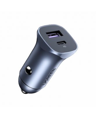 UGreen Car Charger Two Ports USB Port and  PD Port 30W - Gray