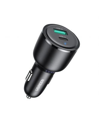 UGREEN Fast Car Charger 63W 2-Port USB C/USB-A Gray