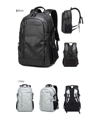 Arctic Hunter Light Outdoor Men's Backpack 15.6 Inch Multifunction Large Capacity Waterproof - 387 Black