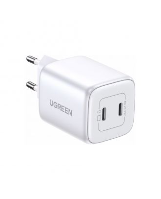  UGREEN Nexode 45W Dual USB-C PD GaN  Fast Charger White