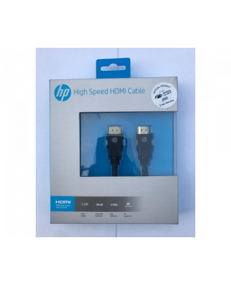 HP HDMI to HDMI Cable 1.5m High-speed 100 Mbps-durable construction- Gold Plated connector